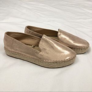 Metallic Rose Gold Espadrilles Shoes size 7
